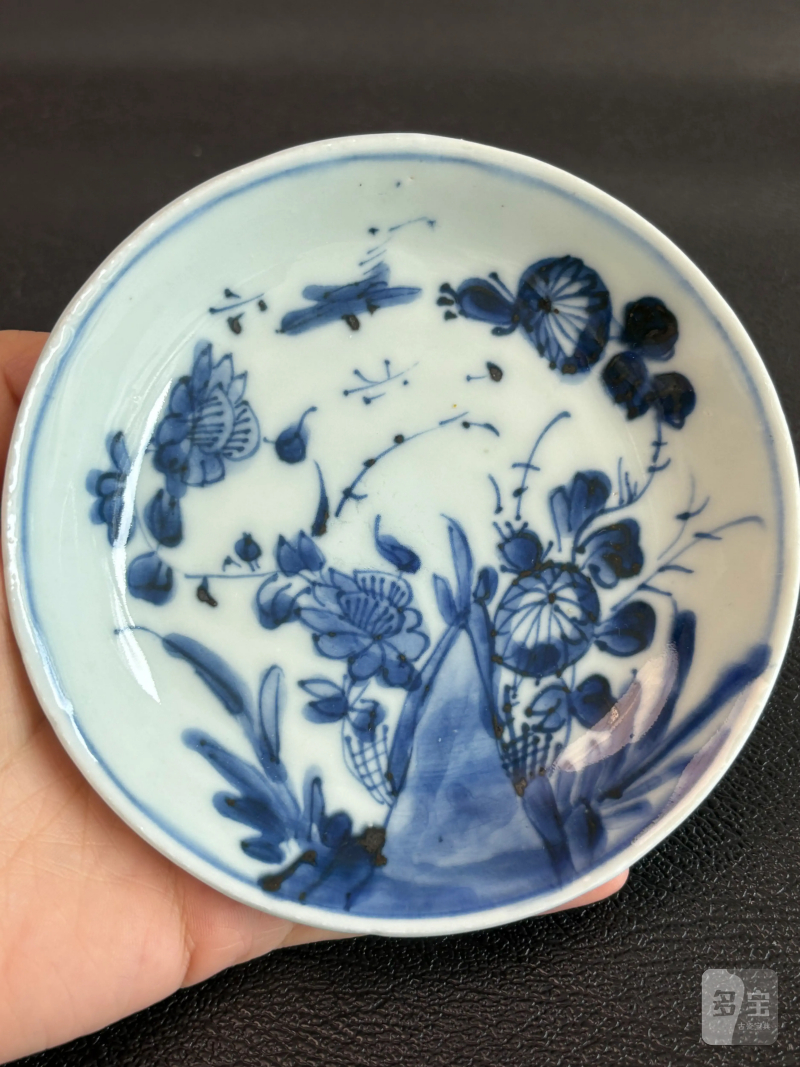 清康熙 青花花卉纹杯碟一套 - 图6